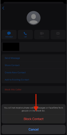 Tap On Block Contact
