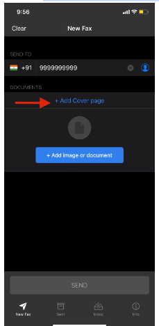  Tap on the “+Add cover page” option
