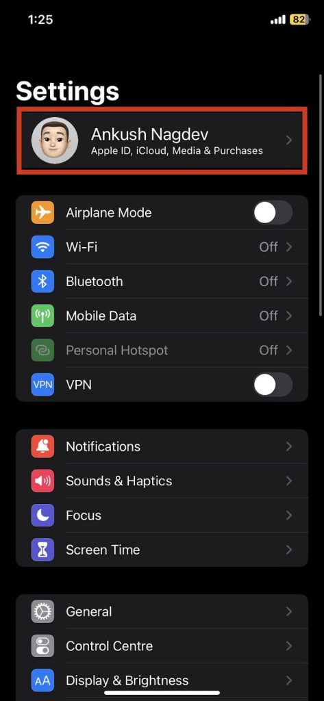Remove the device from iPhone’s iCloud settings