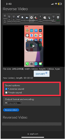 Select the sound options