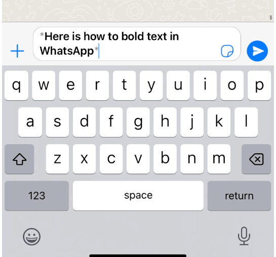 Bold text on iphone. Send the message