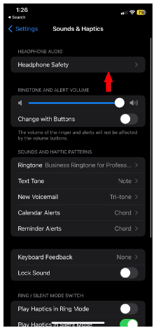 Tap on “Headphones Safty.”