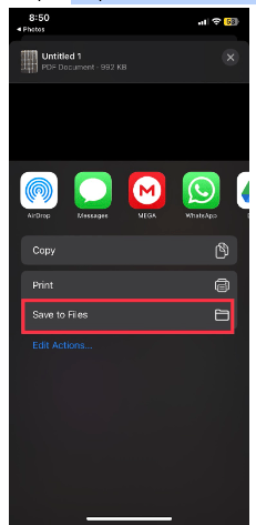  Tap on “Save to files