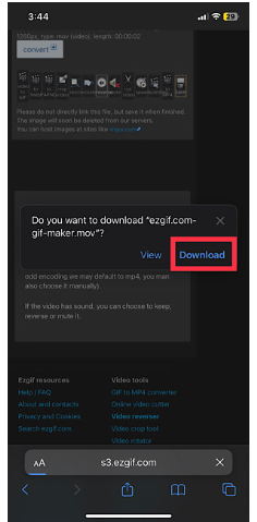 Tap on the download button