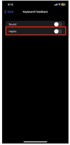 Turn off the haptic switch for vibration on iphone