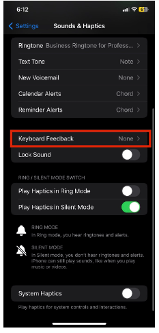 select “Keyboard Feedback to turn off the vibration on iphone