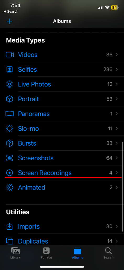 trim the screen recording