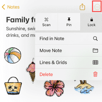 For Lock Note Select notes on your iPhone