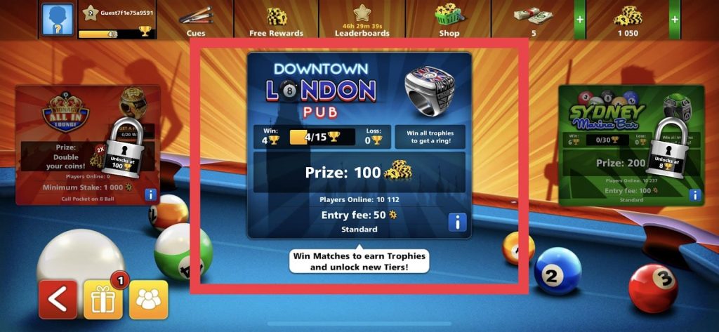 Select city in 8 Ball Pool