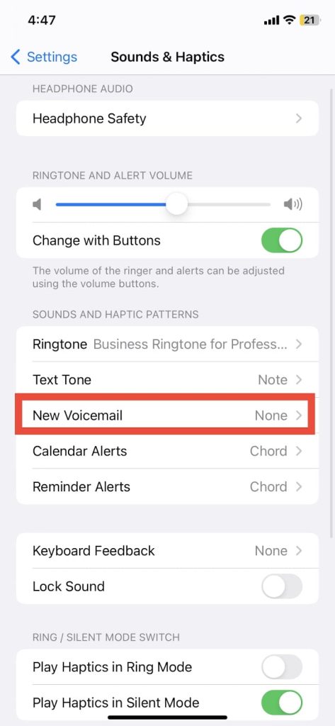 Select “new voicemail