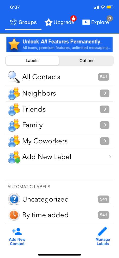 Tap on All Contacts