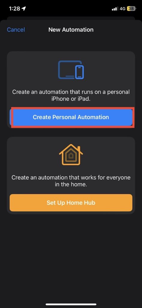 Create personal automation