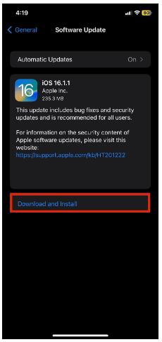 Install the latest iOS updates