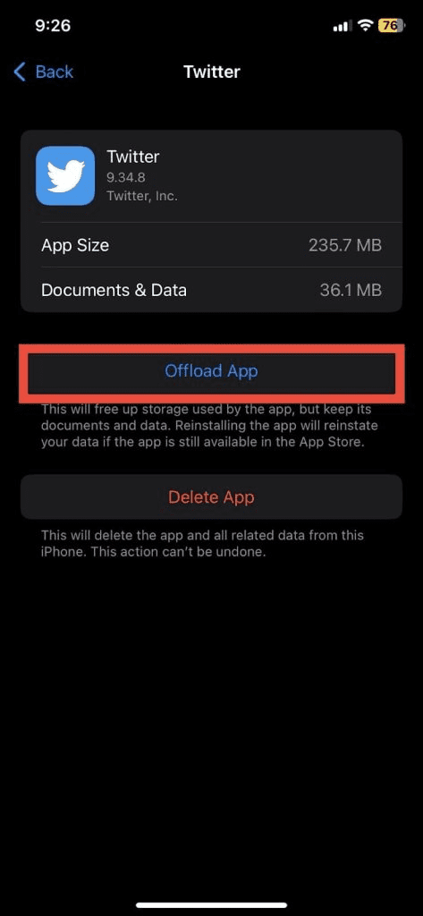 Select Offload app