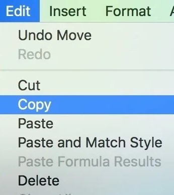 Select copy- How to copy on MacBook