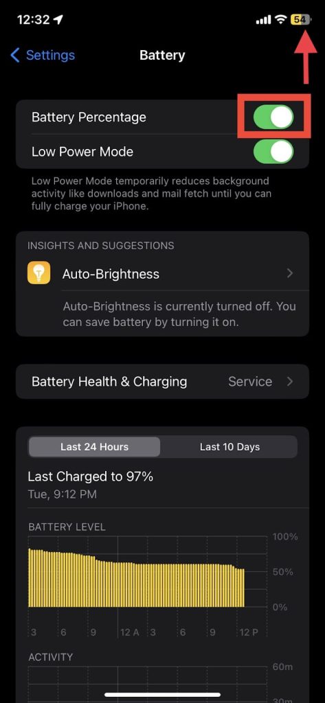 Show Battery Percentage On iPhone