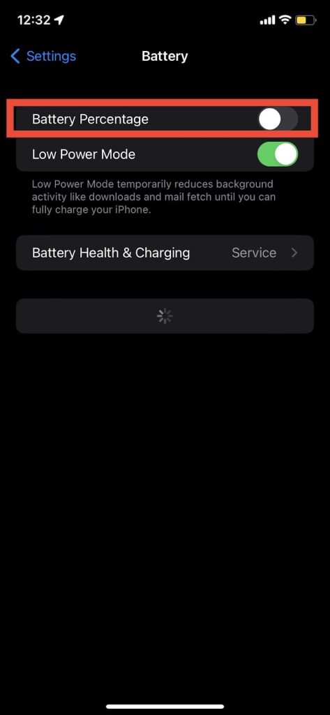 Show Battery Percentage On iPhone
