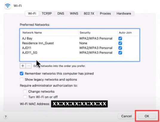  find the “Wifi MAC address” at the bottom of the window