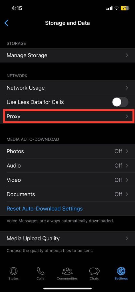 Select proxy in iPhone