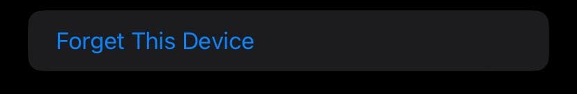 Select the Forget this device option. 