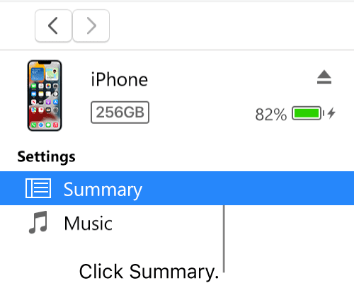 Select the summary option