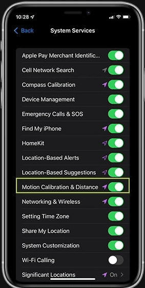 Make sure that the “Motion Calibration And Distance” option is on.