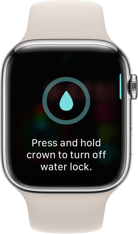 Press and Hold Crown To Turn Off Water Lock