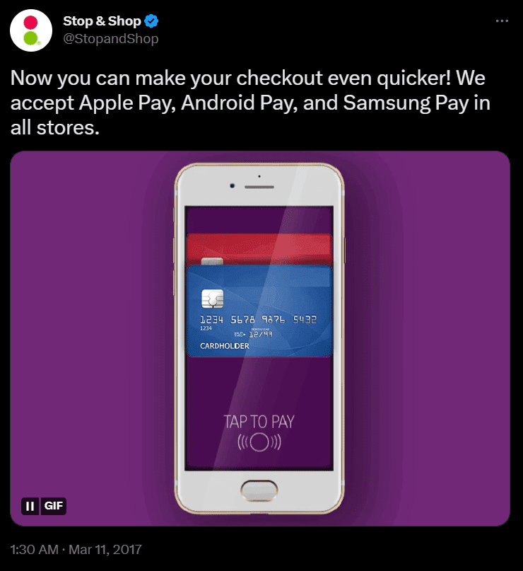 Do Stop and Shop accept Apple Pay