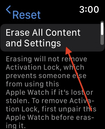 Select the erase all content and settings option.