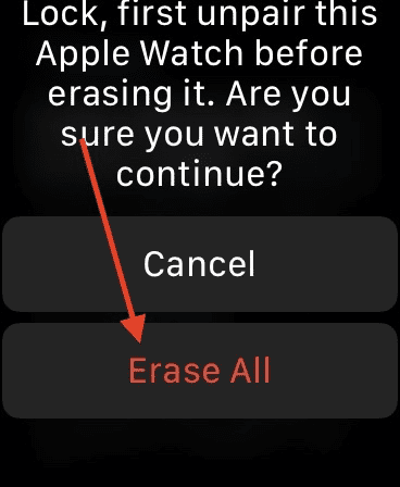 Select the erase all option in red.