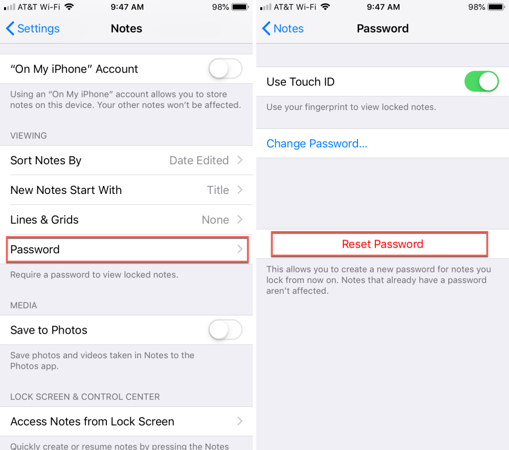Reset-Password-Section-Notes-on-iPhone