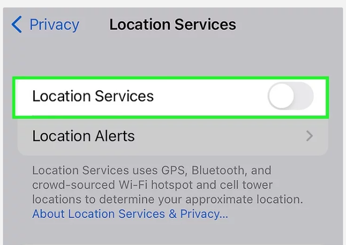 location service on off 