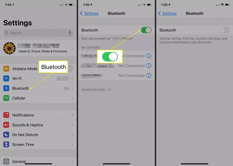 Select Setting apps on iphone