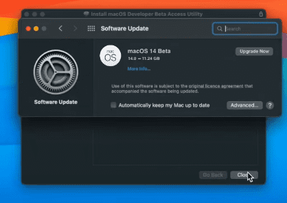 Get macOS Sonoma-Select the Upgrade now button