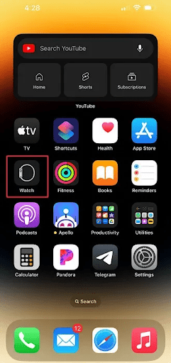 Select the watch app on your Apple Watch