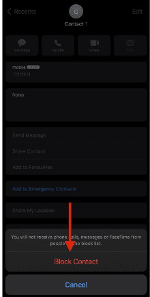 stop spam calls on iphone- Confirm block contact