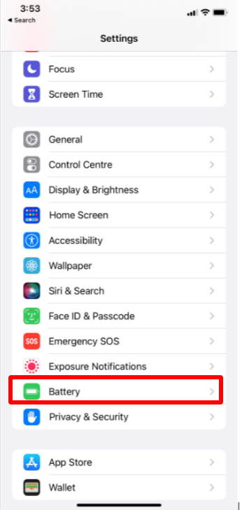 open your setting on iphone