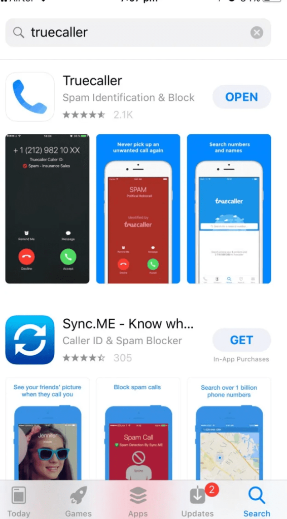 stop spam calls on iphone-truecaller